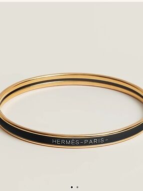 Hermès Black & Gold Uni Bangle